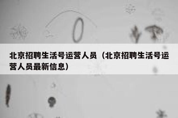 北京招聘生活号运营人员（北京招聘生活号运营人员最新信息）