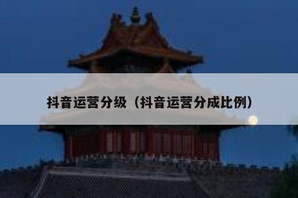 抖音运营分级（抖音运营分成比例）