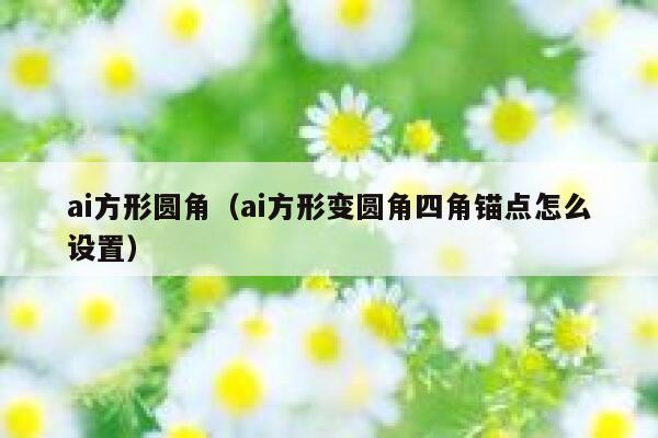 ai方形圆角（ai方形变圆角四角锚点怎么设置）