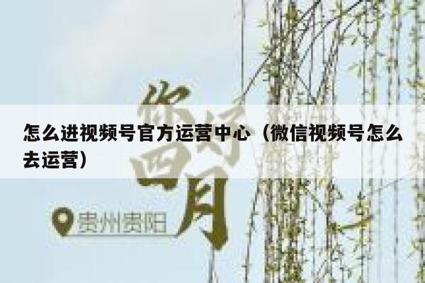 怎么进视频号官方运营中心（微信视频号怎么去运营）