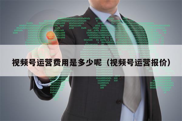 视频号运营费用是多少呢（视频号运营报价）